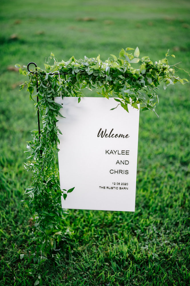 12" x 19"Acrylic-on-Acrylic Wedding Welcome Sign