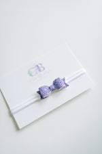 Lavender Sparkle Mini Bow on Headband