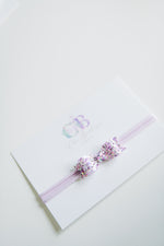 Lilac Sparkle Mini Bow on Headband
