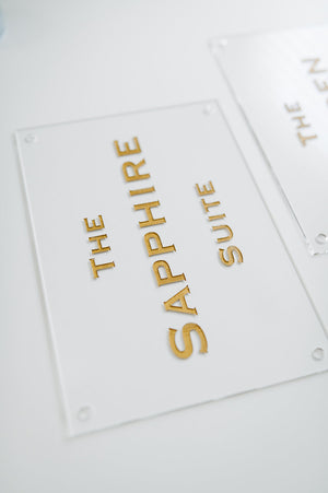Gold Text Clear Acrylic Standoff Signs
