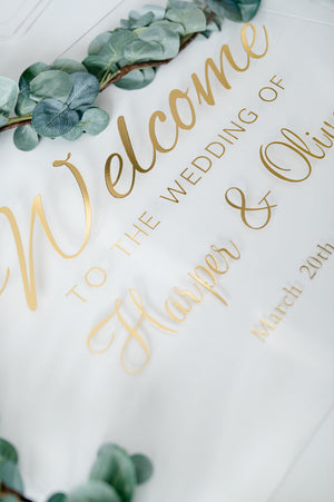 Clear Custom Acrylic Wedding Sign