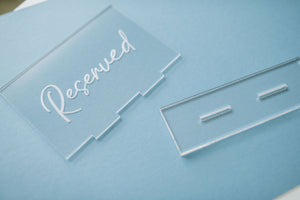 Table Reserved Acrylic Signs (Horizontal)
