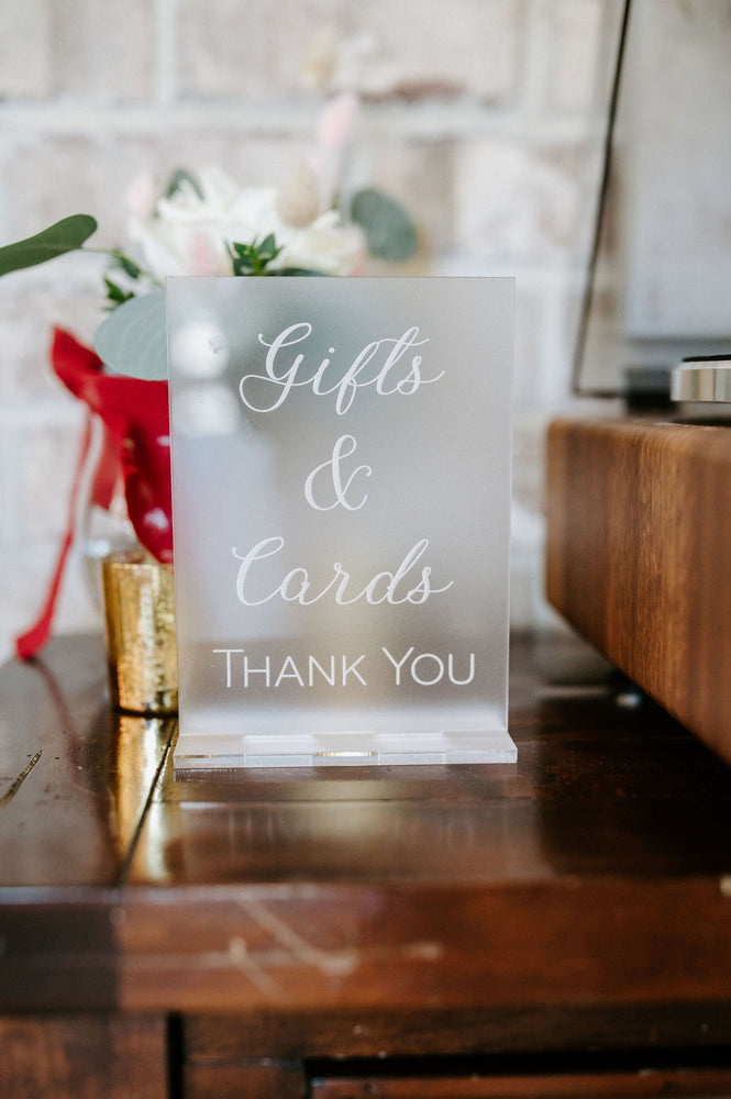 Frosted Gifts & Cards Sign