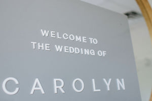 Opaque Grey Wedding Welcome Sign