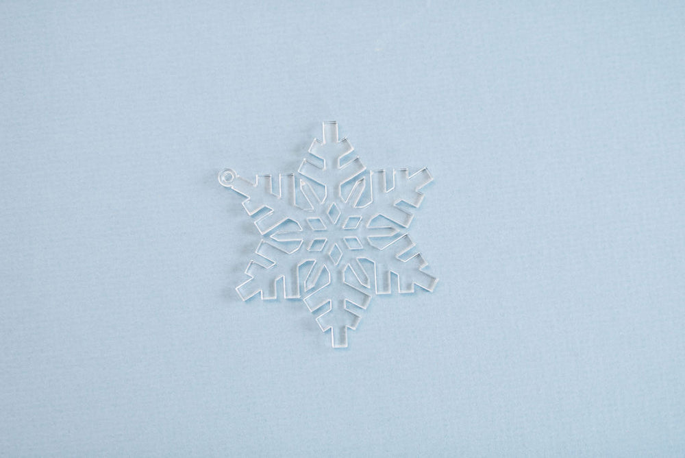 10 Pack Acrylic Six Cluster Snowflake Ornament