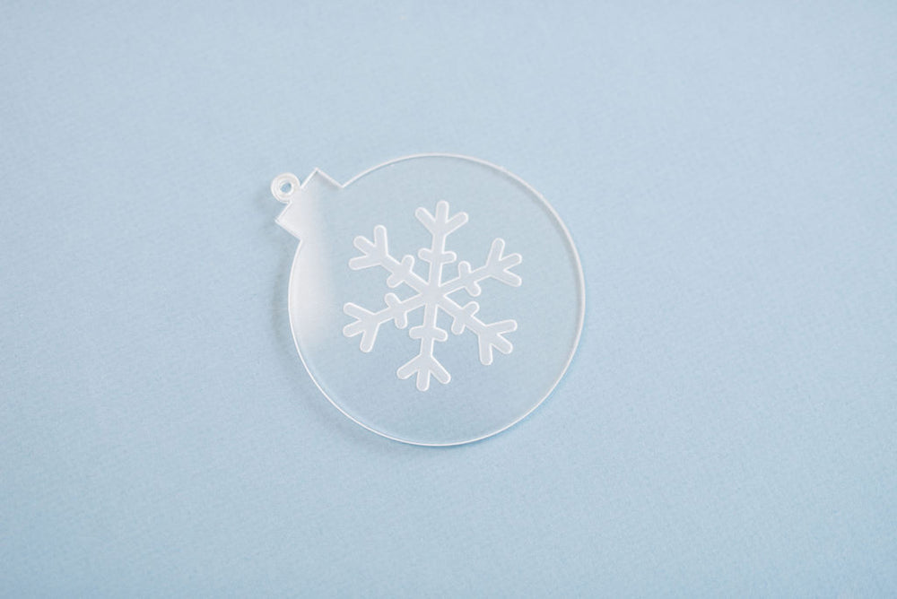 10 Pack Acrylic Engraved Traditional Thin Snowflake Ornament