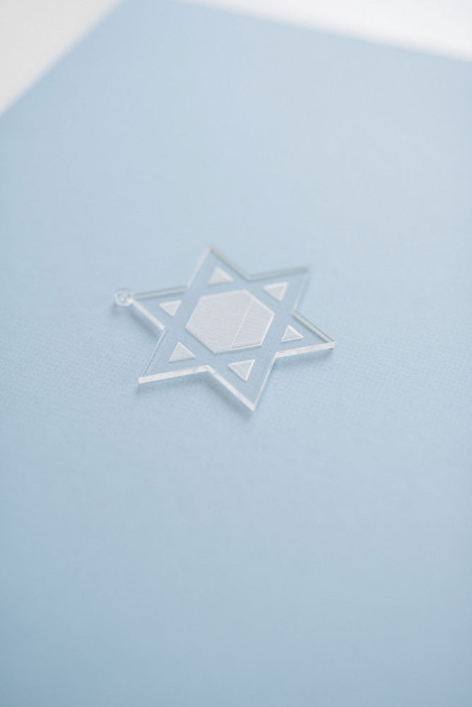 10 Pack Acrylic Engraved Star Of David Ornament
