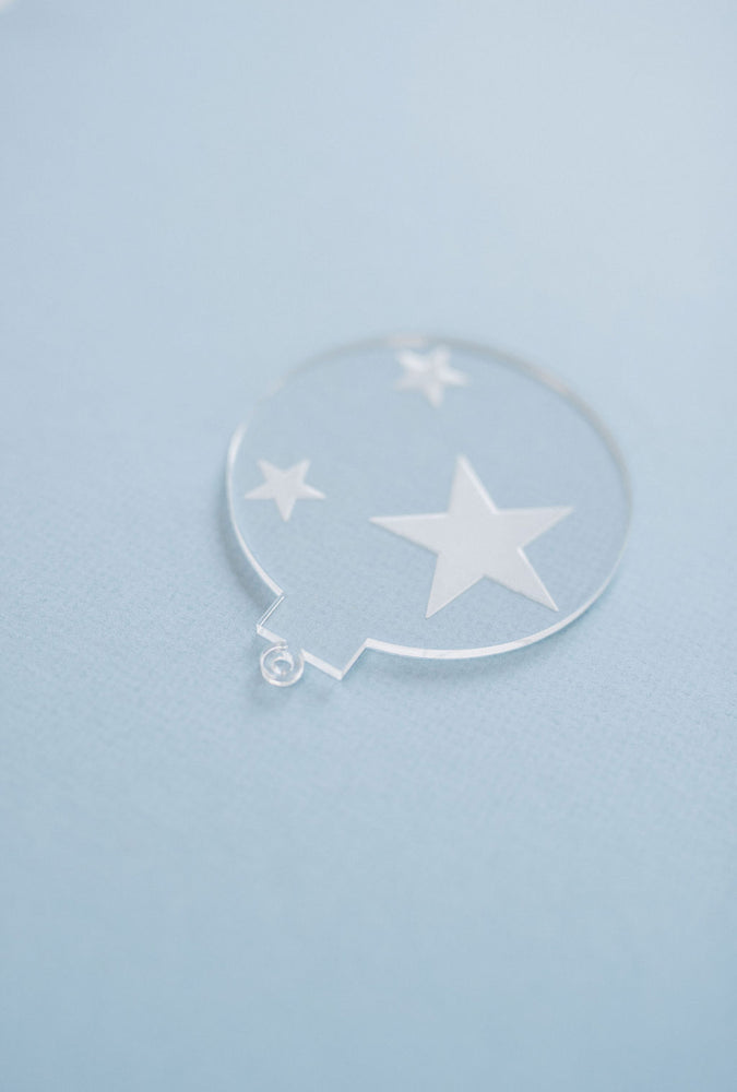 10 Pack Acrylic Engraved Stars Ornament