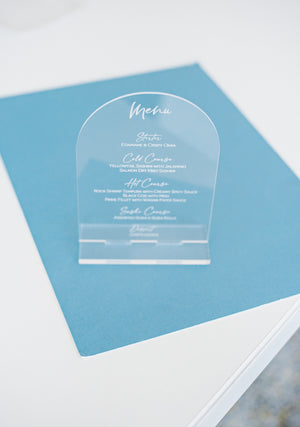 Arched Acrylic Menu with Stand